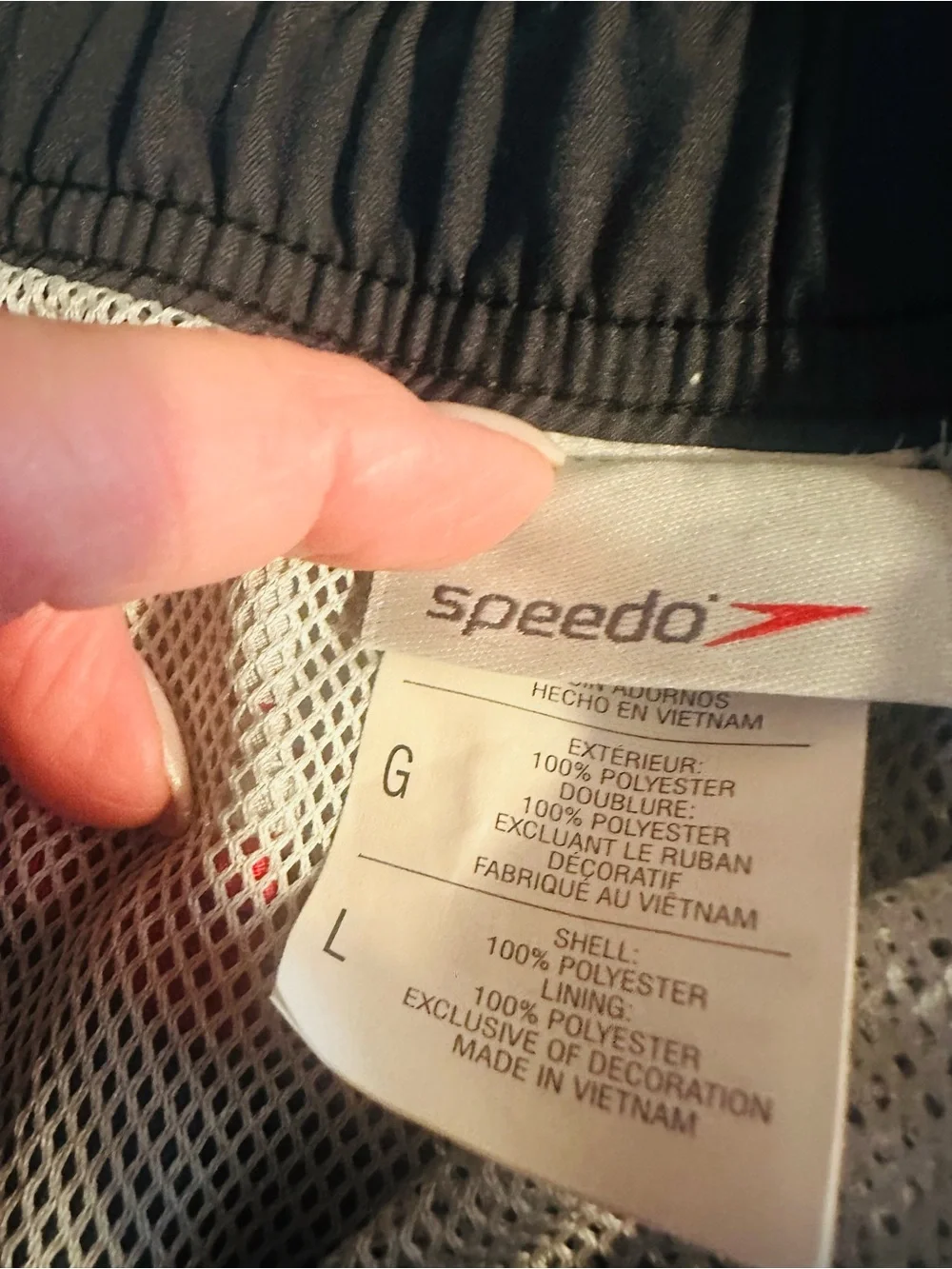 Speedo Navy & Red Colorblock Swim Board Shorts